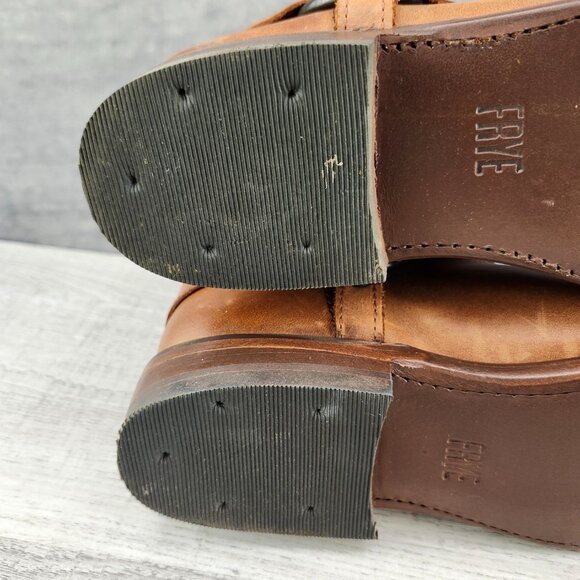 Frye Brown Women Size 6.5B Leather Ankle Boots Classic Design with Buckle Detail - Picture 12 of 13